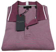 Ted Baker London Men Cotton Striped Panelled Slim Fit Polo Shirt 4 Large NWT NEW