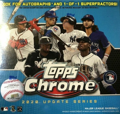 Topps Chrome 2020 Aggiornamento Baseball Mega Box - Blu - Foto 1 di 1