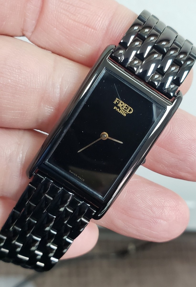 Vintage Fred Paris SWISS watch 34x22MM Quartz 8.5