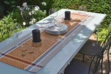 Table Runner Jacquard Cotton 50x160 CM Bronze Vineyards France Teflonschutz
