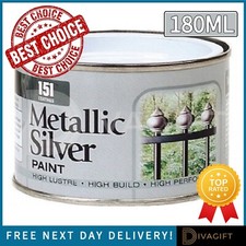 SILVER METALLIC VARNISH PAINT 180ML TIN MATT GLOSS ENAMEL PRIMER COATINGS 151