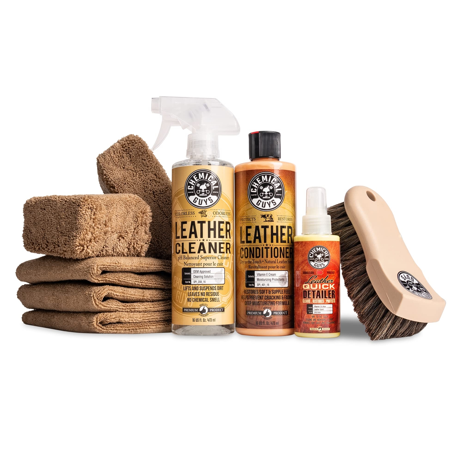 Chemical Guys HOL303 Leather Cleaner and Conditioner Detailing Kit for