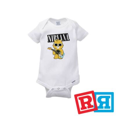 Nirvana Care Bear Gerber Baby Onesie  Cotton Unisex White Short Sleeve Bodysuit