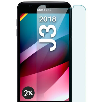 2x Echt Glas für Samsung Galaxy J3 2018 Panzerfolie Handy Premium Displayschutz