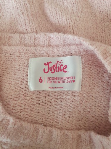 Justice Girl's Besties Dog & Cat Knit Pink Pullover Sweater Sz 6. - Picture 6 of 9
