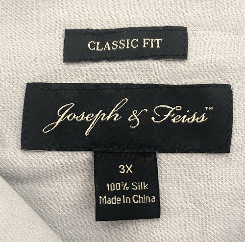 Joseph Feiss 100% Seide Hemd Herren 3X Hellblau Schlaufenkragen Classic Fit Knopf - Bild 3 von 13