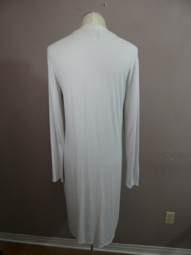 Brand Bazar One Size Silver Metallic Detail Long Duster Cardigan Open Boho - Picture 10 of 13