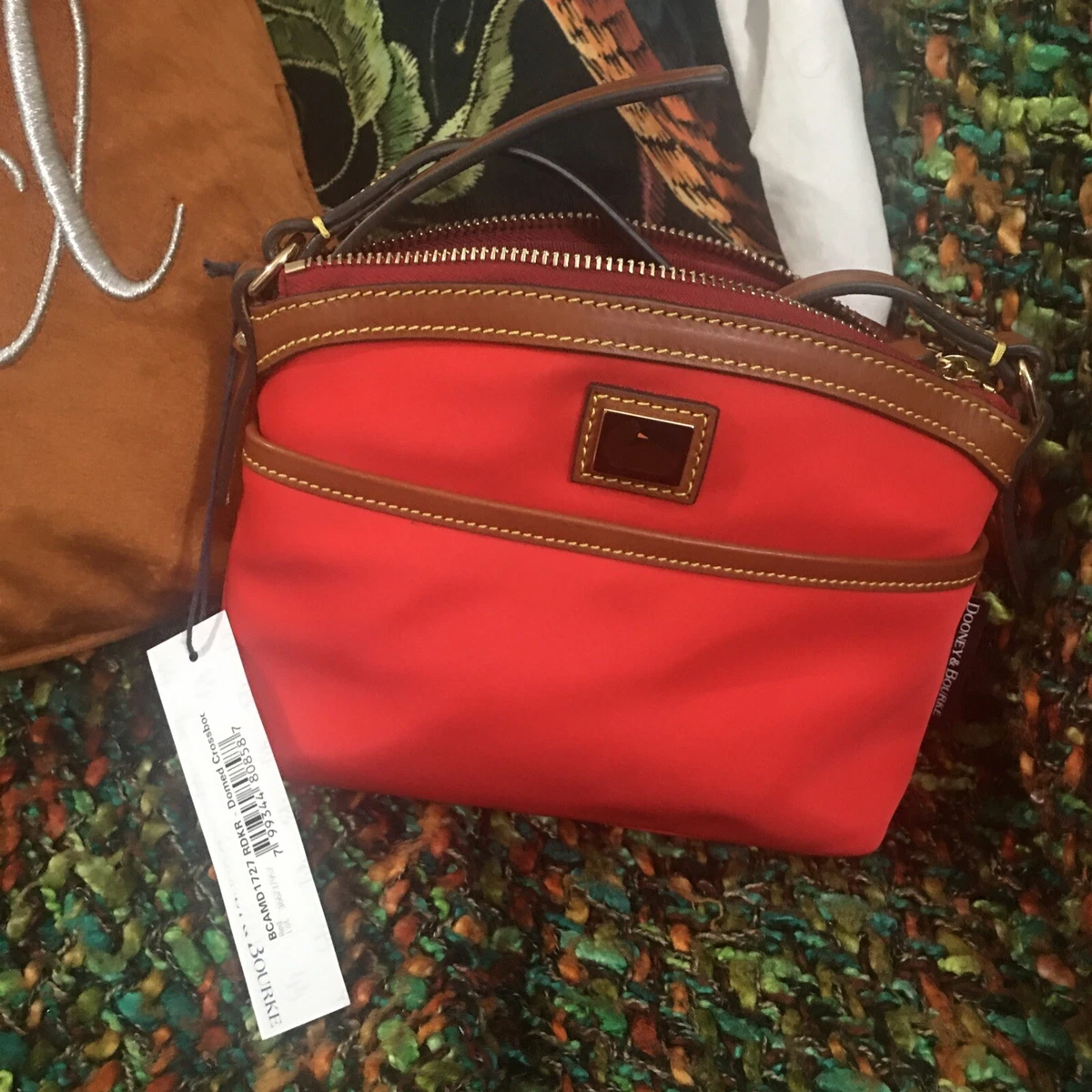 Dooney Bourke Wayfarer Nylon Domed Crossbody Color Red New