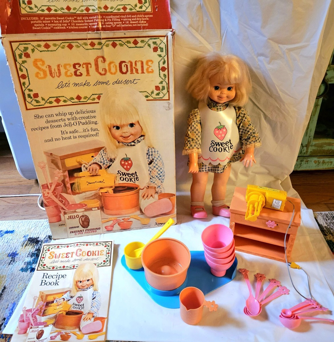 Vintage 1970s Sweet Cookies Doll w/ Recipe Book All Accessories