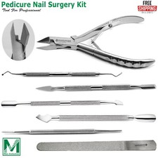 Podiatry Nail Surgery Kit Toe Nail Cutter Ingrown Nail Clipper Cuticle Set Of 7