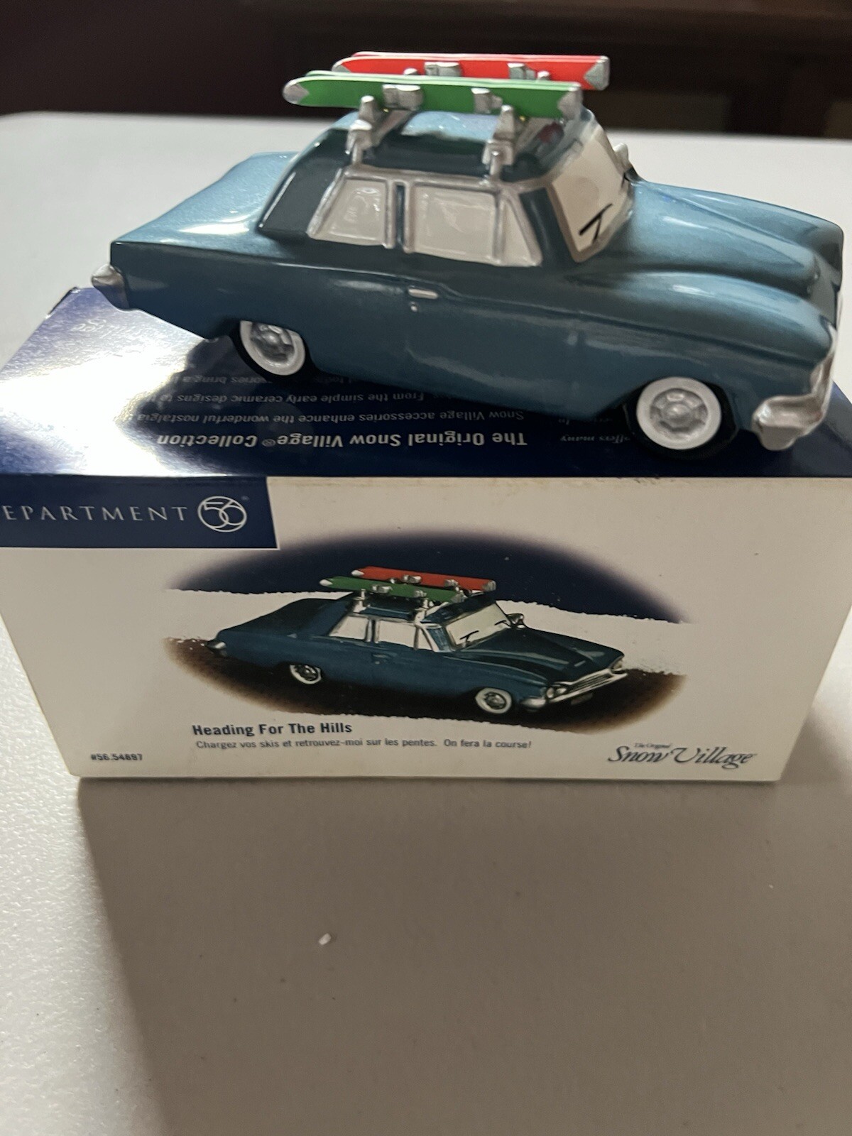 Department 56 Snow Village Headed For The Hills Blue Christmas House