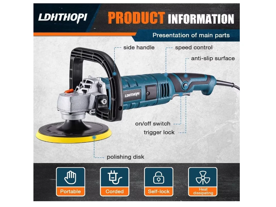 Набор Pulidora Makita Lijadora Pulidoras Para Autos-Y Mas Pulidor De Carros НОВЫЙ - Изображение 2 из 4