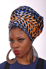Multi-color African Print Ankara Head wrap, Tie, scarf, 100 Cotton. DP3543H