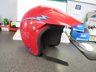 Vintage Vector 3/4 Red Open Face Cafe Racer Style Helmet w/ Visor Size Large
