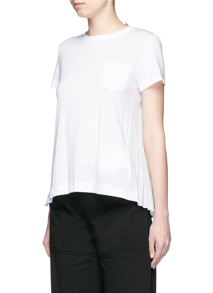 Auth SACAI Off-White BANDANA Print PLEATED Back T-SHIRT Top | eBay