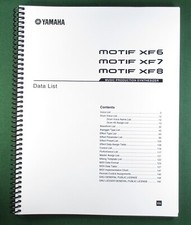 Yamaha Motif XF 6 / 7 / 8 Data List Manual: 167 Pages & Spiral Bound!