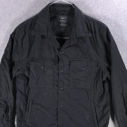 SKU Save Khaki USA schwarz Knopfleiste Freizeit Fliegerjacke Herren Small - Bild 2 von 12