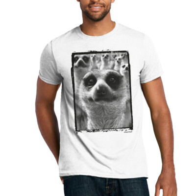 Erdmännchen T-Shirt süße Nahaufnahme einfarbig Tiere