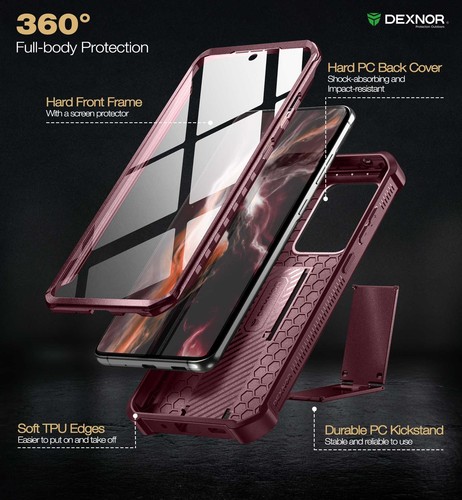 Funda Dexnor Cuerpo Completo Antigolpes para Samsung Galaxy S20 Ultra Pata de Cabra Incorporada - Imagen 66 de 84