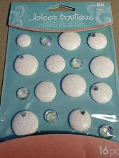 Jolee's Boutique WHITE DOTS CABOCHONS Dimensional Stickers - 16 pcs