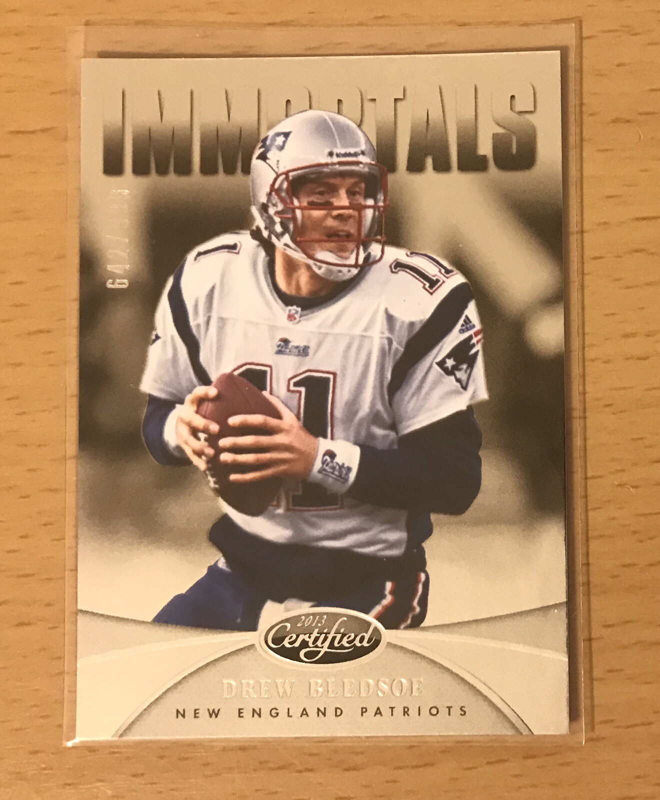 2013 PANINI CERTIFIED FOOTBALL DREW BLEDSOE #642/999 NEW ENGLAND PATRIOTS 