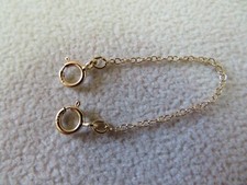 2 5/8" 14K Solid Yellow Gold Safety Chain Extender 1.2 x 65mm w/5mm Spring Clasp