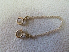 2 5/8" 14K Solid Yellow Gold Safety Chain Extender 1.2 x 65mm w/5mm Spring Clasp