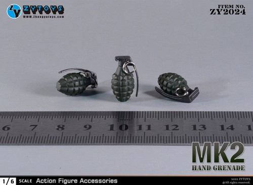 6Pcs/set Mk2 Grenade Pineapple Grenade Toy Model for 12-Inch Soldier Model 1/6 - Picture 3 of 4