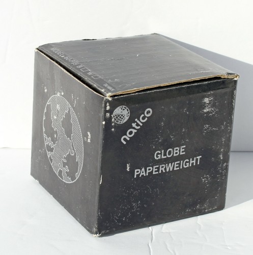 NATICO Glass GLOBE PAPERWEIGHT Model 60-P18 Clear and Frosted - Nice - NOS - Picture 8 of 12