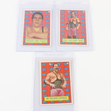 Lot 3 Wwf Titan Sports 1987 Stickers Wrestling Brett Hart Andre Giant