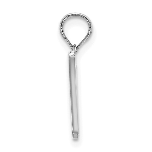 10K White Gold Polished W Script Initial Charm Pendant Perfect Gift for Her - Picture 2 of 6