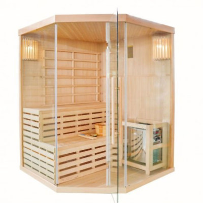 Sanotechnik TALLINN Sauna 3 Personen Hemlock Ofen 150x150x200 cm