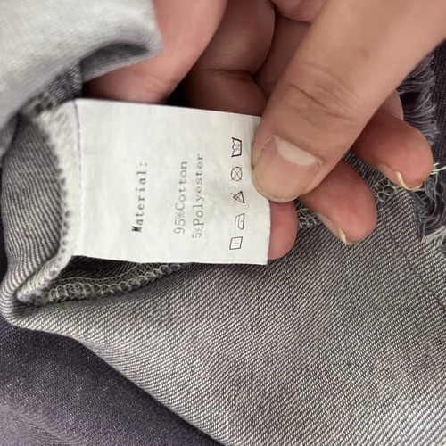 Zilcremo Purple Denim Button Down Dress Long Sleeve Fringe Hem & Cuffs Sz XL - Bild 9 von 10