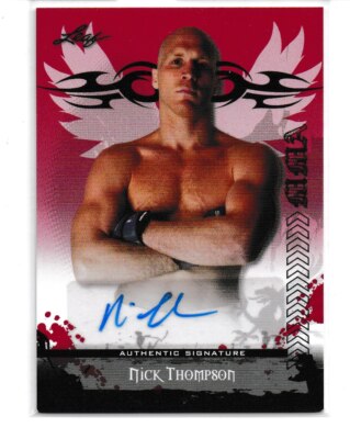 Nick Thompson 2010 Leaf MMA Red Autograph Card # AUNT1 UFC Strikeforce Bellator