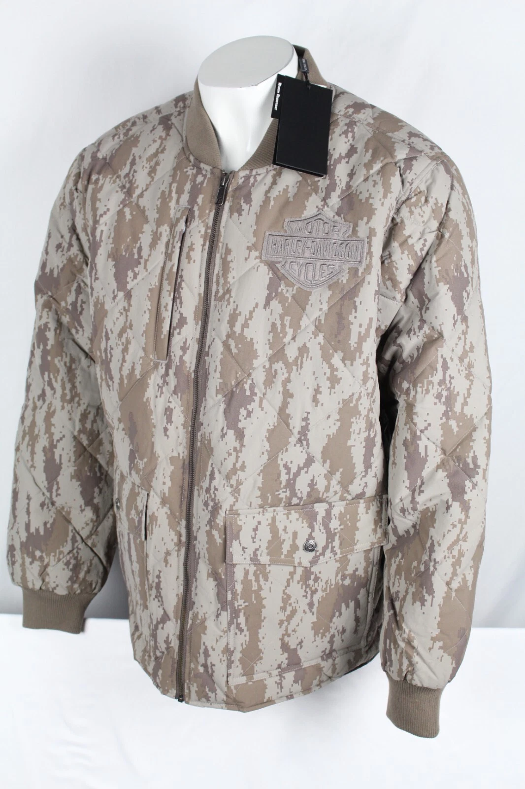 Harley Davidson Men's Park Jacket Quilted Full Zip Camo Brown 97400 24VM