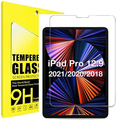  Hartglas Displayschutzfolie für Apple iPad Pro 2021 12,9 Zoll 5. Generation
