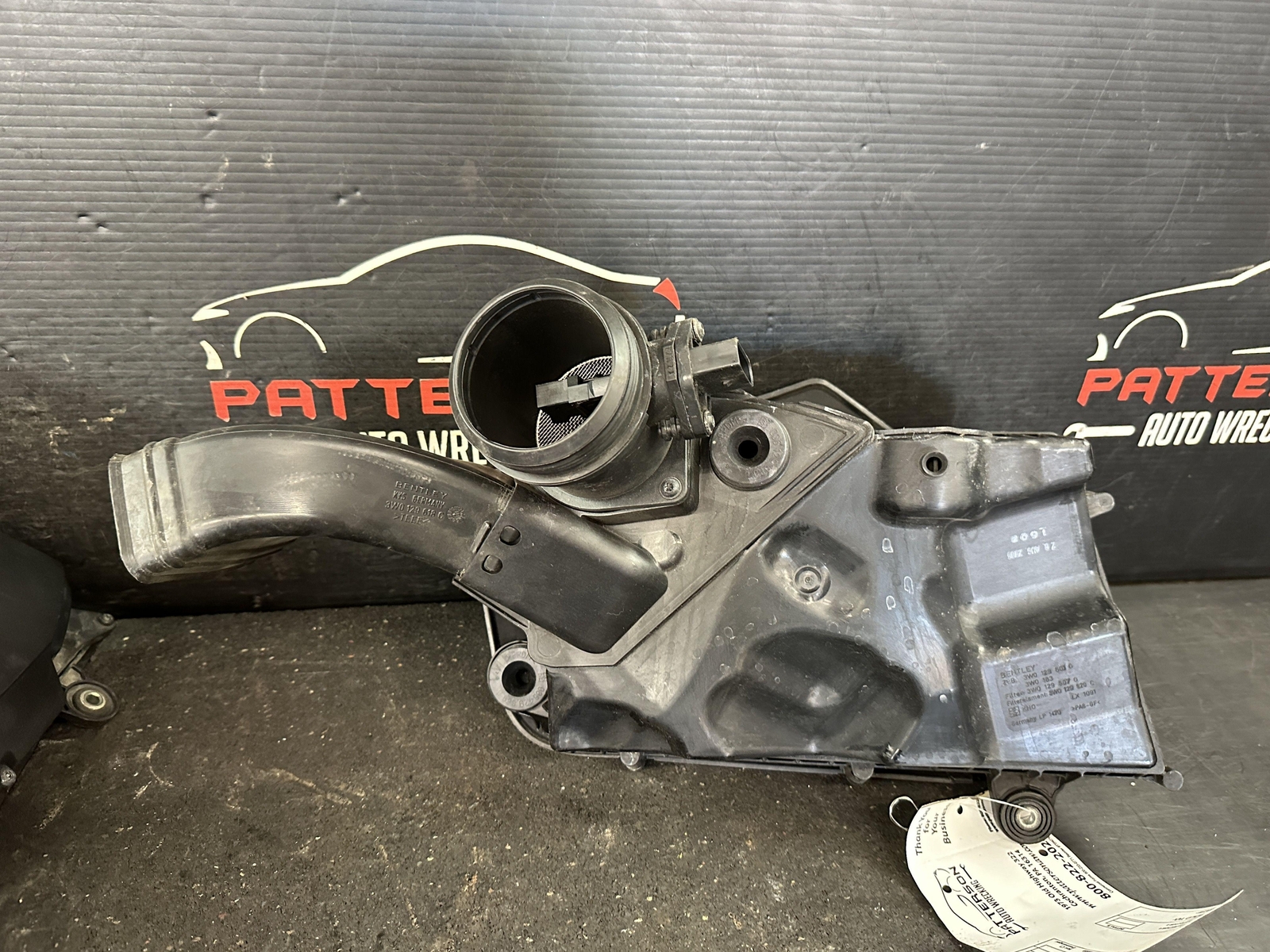 03-12 BENTLEY CONTINENTAL GT AIR INTAKE CLEANER FILTER BOX WITH TUBES 3W0129601