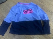 Xersion Girls Crew Neck Long Sleeve Sweatshirt Size Small 7/8 Regular Blue