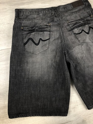 PJ Mark Jean Shorts Faded Black Denim Vintage Y2K 100% Cotton Men 44 (Actual 42) - Picture 12 of 22