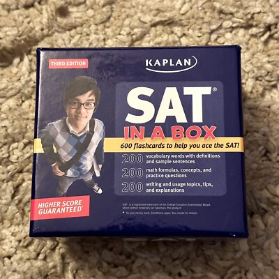 Kaplan SAT In A Box Third Edition 600 Flashcards Student Resource New