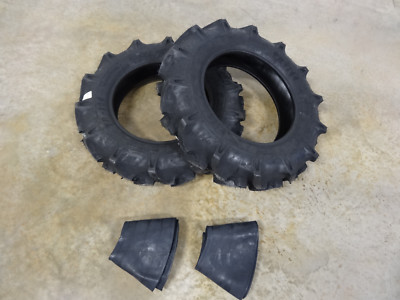 TWO New 8-18 BKT TR-144 Farm Tractor Lug R-1 Tires 6 ply WITH Tubes