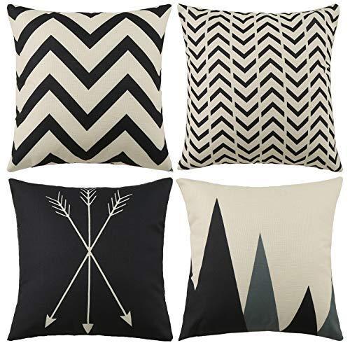 Tosewever Set of 4 Decorative Geometric 18 x 18 Inches Throw Pillow Covers - - Picture 1 of 9