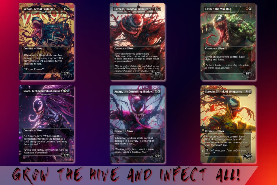 Symbiote Sliver Commander MTG Alt-Art Deck. Ready to Play! - Image 2 of 4