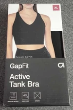 GapFit Active Black Tank Bra with Removeable Cup Pads - Size XL