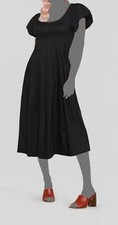 $425 Ulla Johnson Women's Black Off-The-Shoulder Puff Sleeve A-Line Dress Size 4