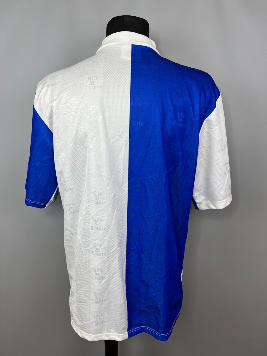 BLACKBURN ROVERS 1996 1998 HOME SHIRT FOOTBALL SOCCER JERSEY ASICS