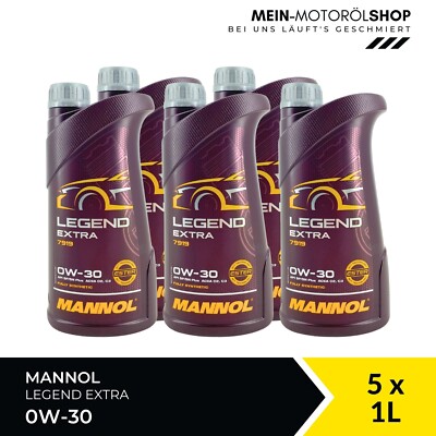 Mannol Legend Extra 0W-30 Peugeot Opel MB 229.61 ACEA C3 5x1 Liter = 5 Liter