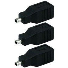 3 x USB 2.0 Type B Female to USB Mini B 4 pin Male Adapter Converter Camera