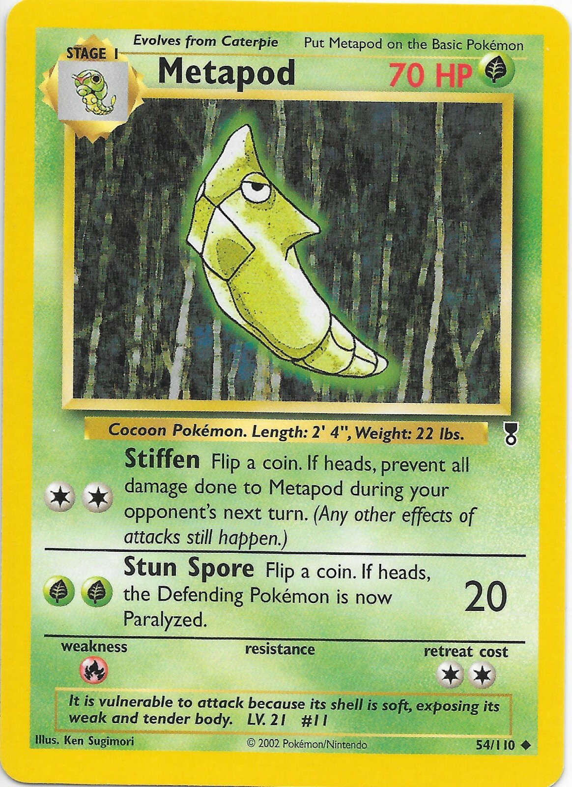 METAPOD 54/110  Legendary Collection Pokemon Card NM