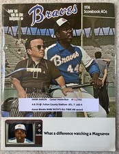 1974 Hank Aaron HR #715 Atlanta Braves baseball Program Babe Ruth Record 4-8-74